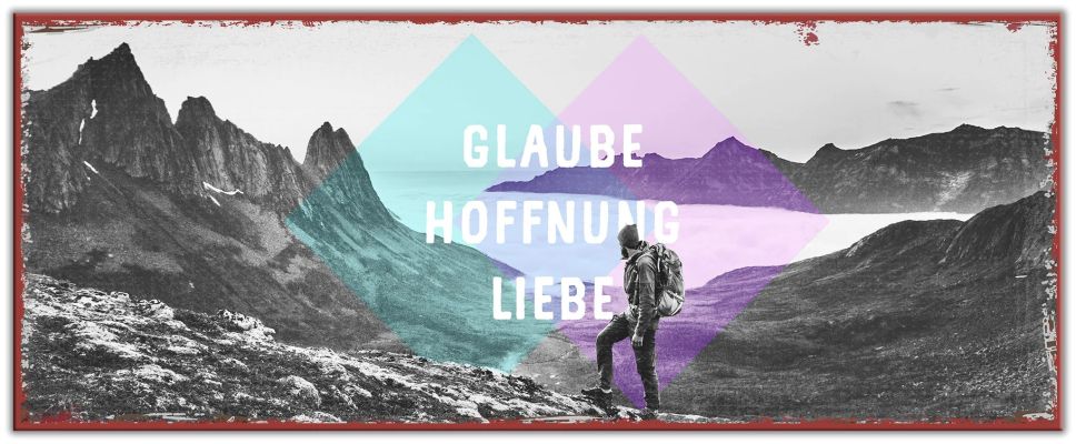 Metallschild lang - Glaube Hoffnung Liebe