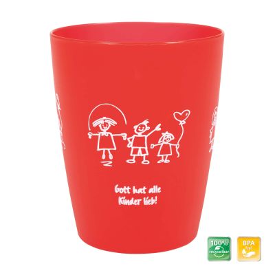 Kinderbecher "Gott hat alle Kinder lieb" - rot