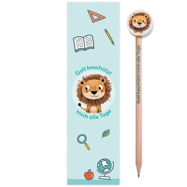 Bleistift-Lesezeichen-Set "Löwe"