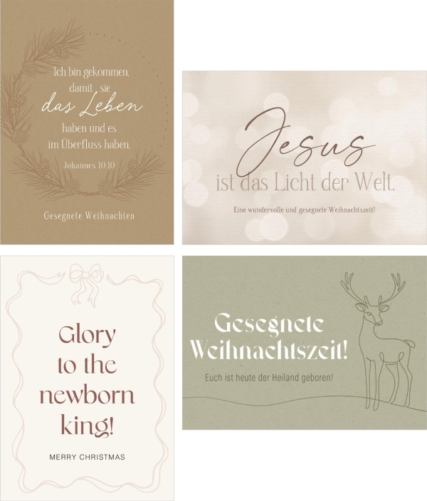 Minikarten Weihnachten - 12 Stück