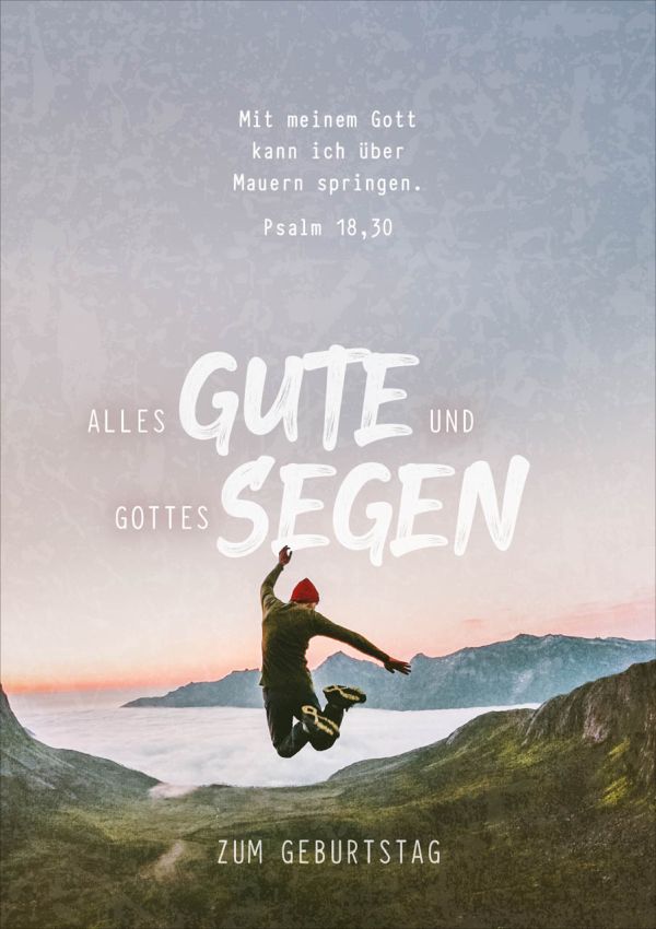 Faltkarte "Alles Gute u. Gottes Segen" - Sprung