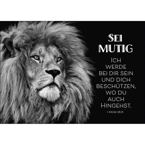 Postkarten: Sei mutig - Löwe, 4 Stück