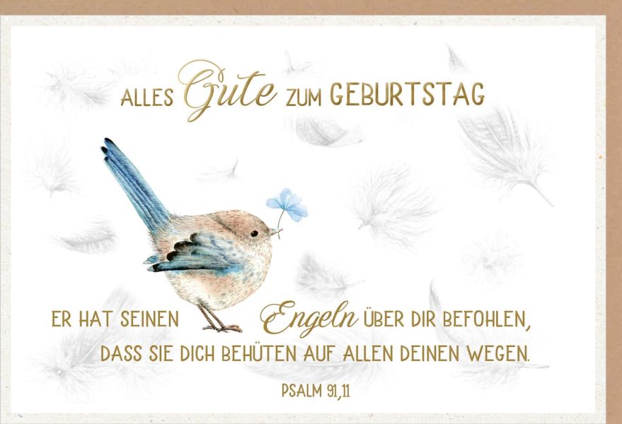 Faltkarte "Alles Gute zum Geburtstag" Vogel