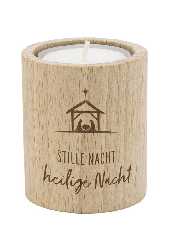 Teelichthalter "Stille Nacht, Heilige Nacht"