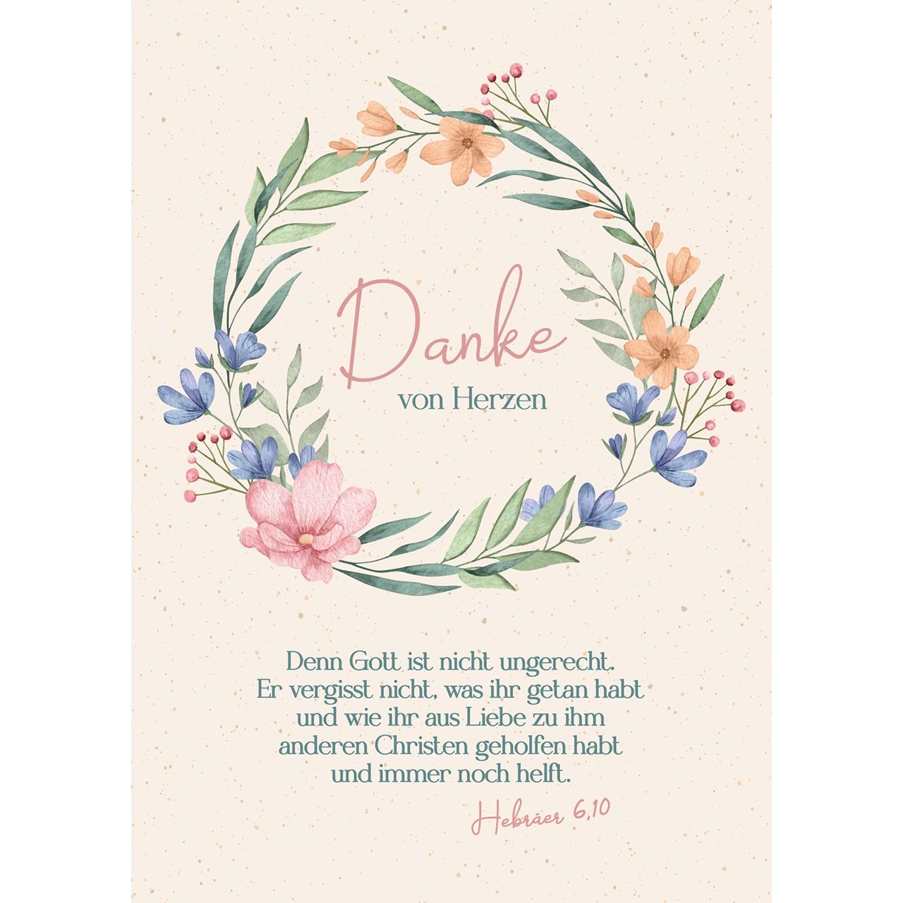 Postkarten: Danke von Herzen, 4 Stück
