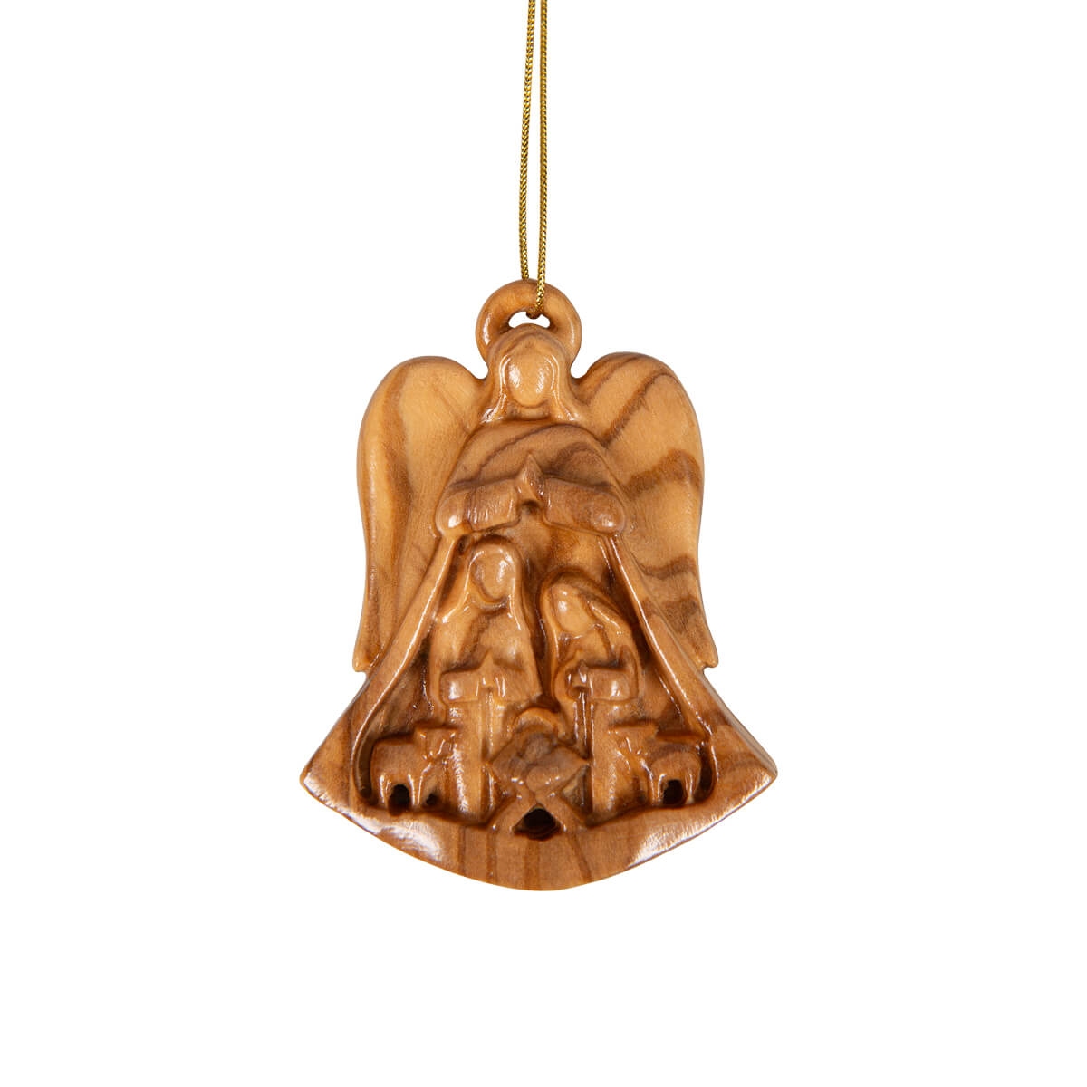 Baumanhänger Olivenholz "Engel/Krippe"