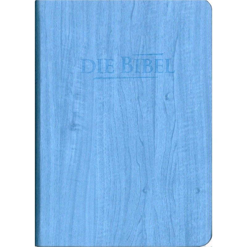 Die Heilige Schrift - Taschenbibel blau, Holzoptik