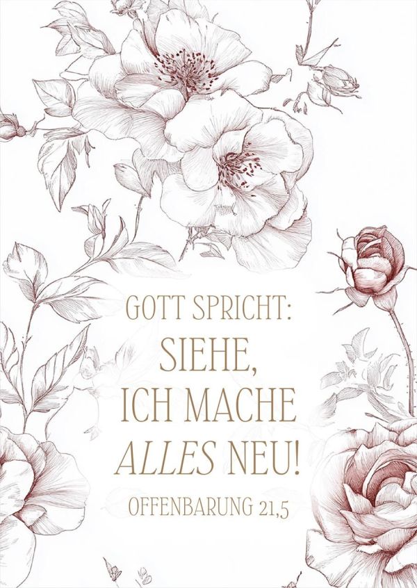 Jahreslosung 2026 - Poster A4 "Rosen"