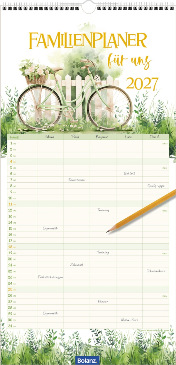 Familienplaner für uns 2027 - Wandkalender