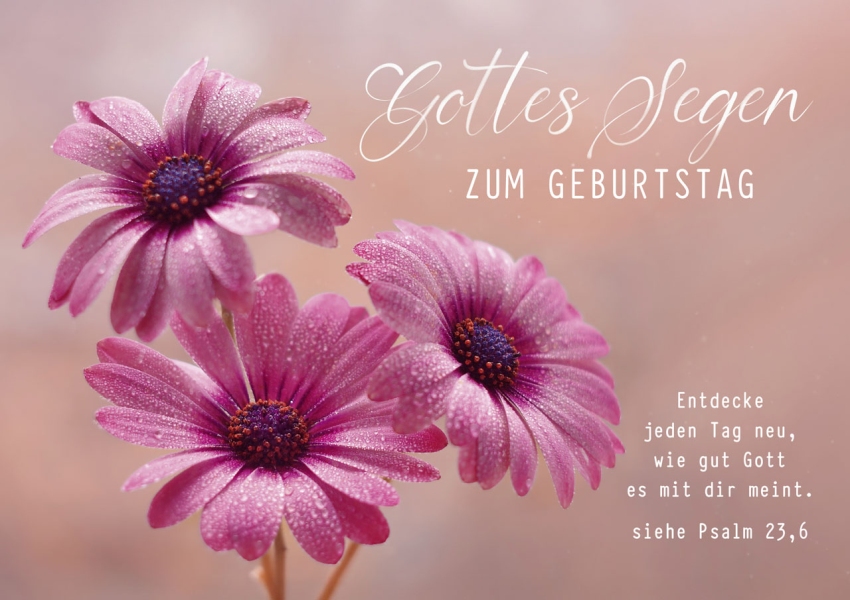 Faltkarte "Gottes Segen zum Geburtstag" - Blume