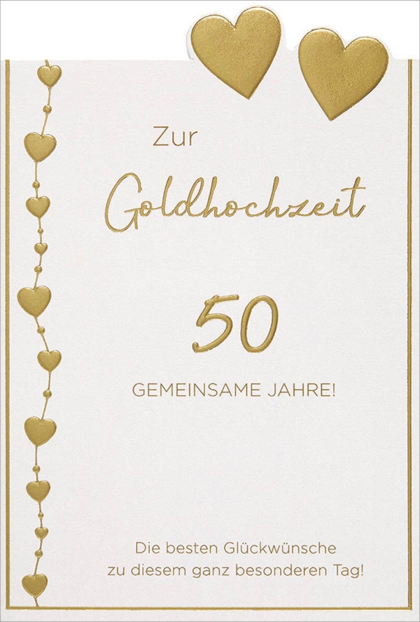 Faltkarte "Zur Goldhochzeit" - Herzen