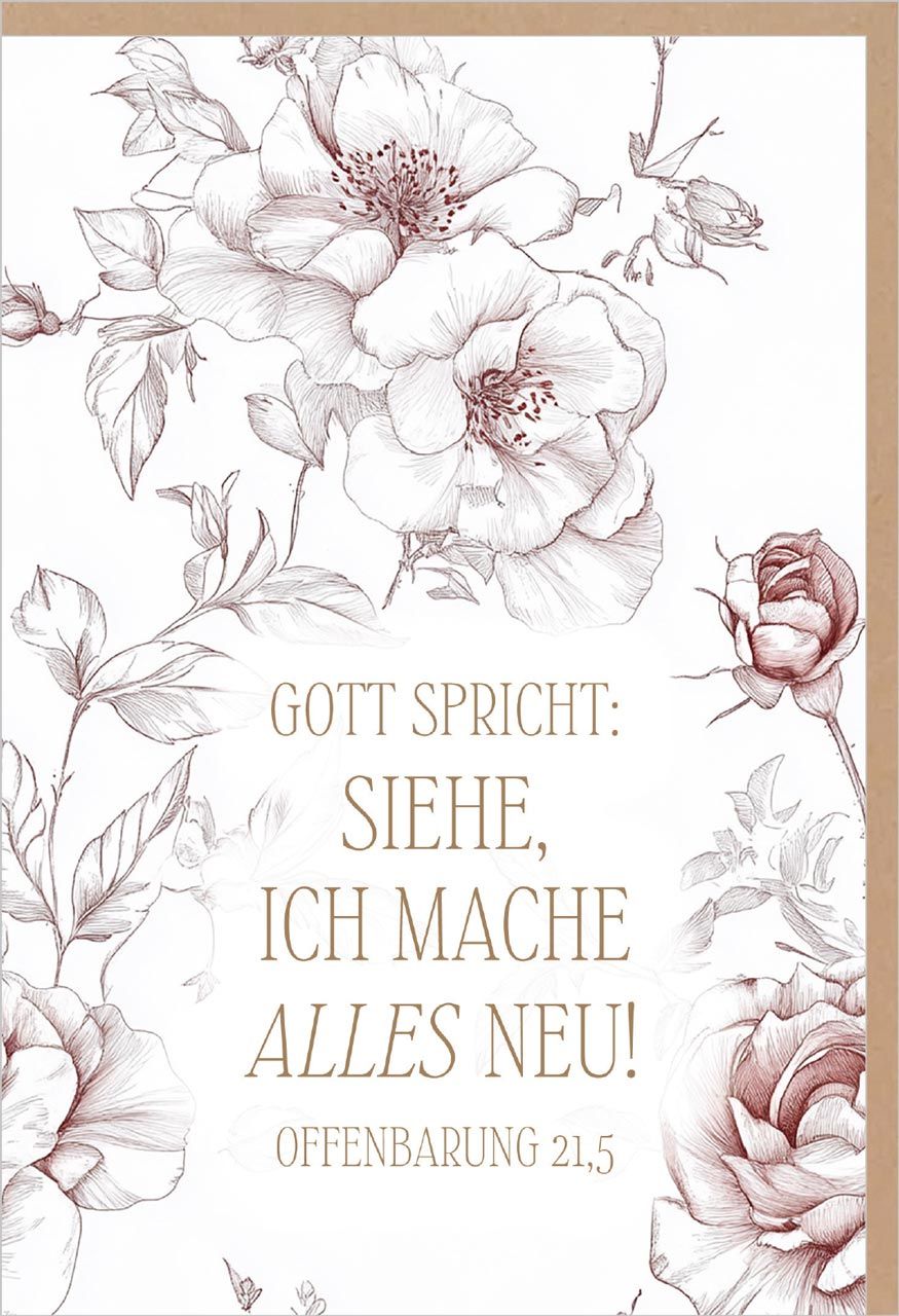 Jahreslosung 2026 - Faltkarte "Rosen"