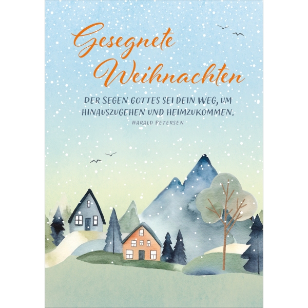 Postkarten: Gesegnete Weihnachten 4 Stück