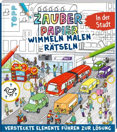 Zauperpapier Wimmel-Mal-Rätselbuch - In der Stadt