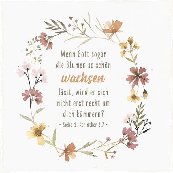 Holzschild quadratisch - Wenn Gott sogar die Blumen...