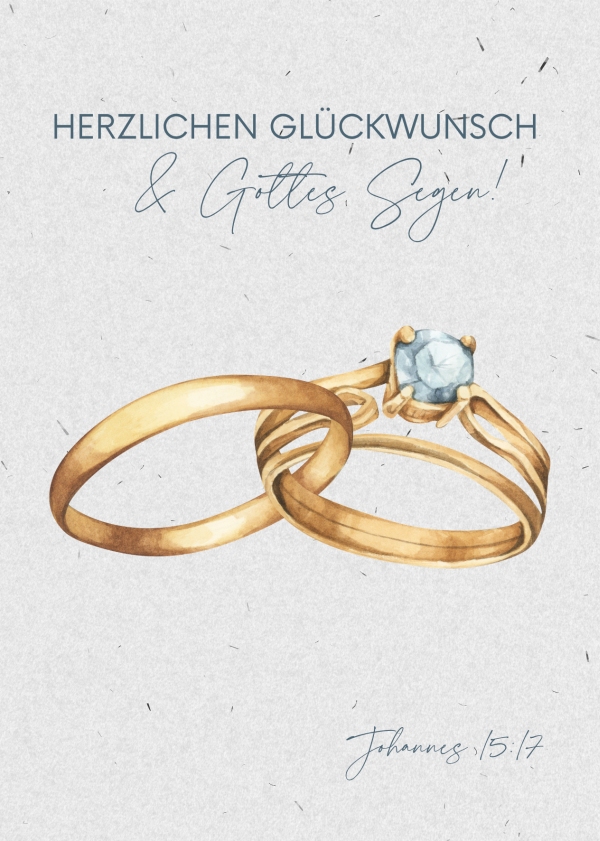 Postkarte "Herzlichen Glückwunsch" - Hochzeit