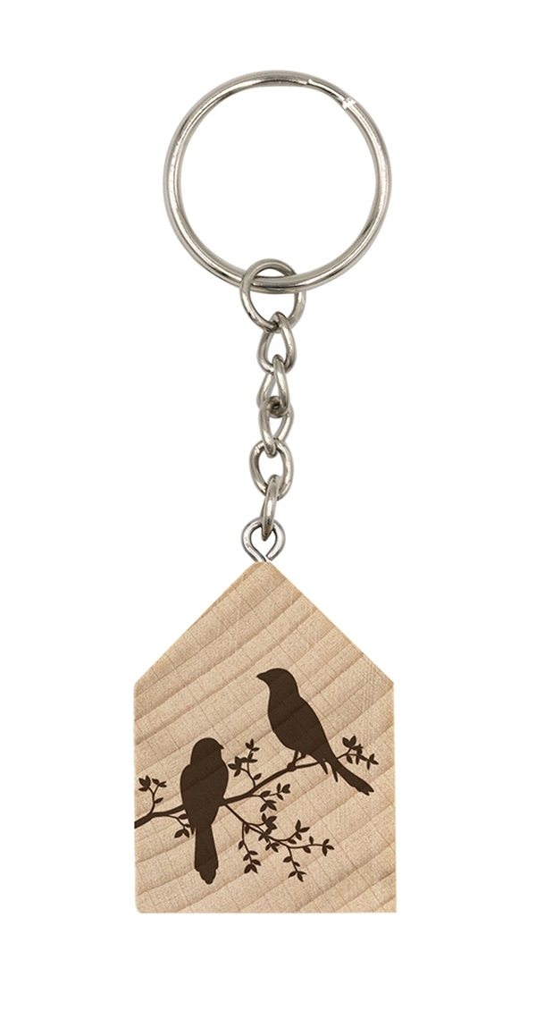 Schlüsselanhänger "Vögel auf Zweig"