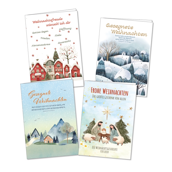 Weihnachts-Faltkarten-Serie 4 Stk.