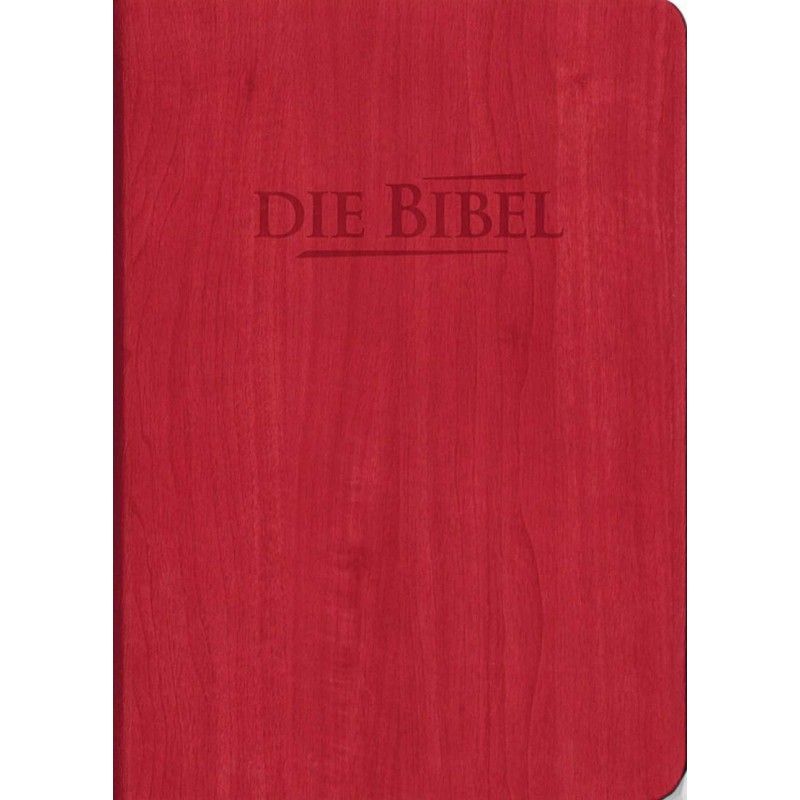 Die Heilige Schrift - Taschenbibel rot, Holzoptik
