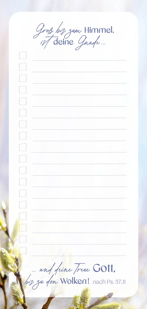 Notizblock Einkäufe "Weidenkätzchen"