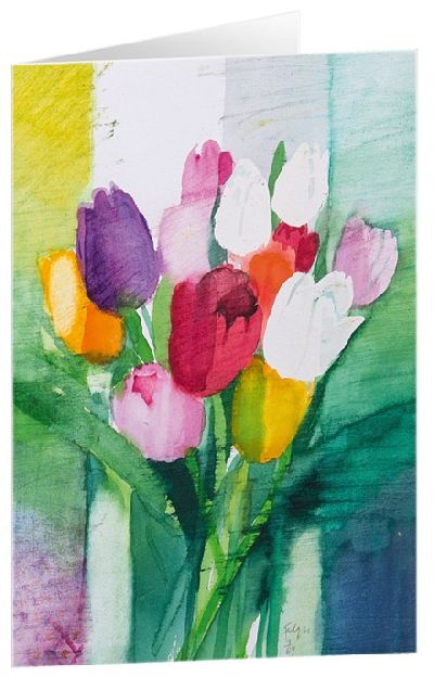 Kunstkarten "Tulpenstrauß 2" 5 Stk.