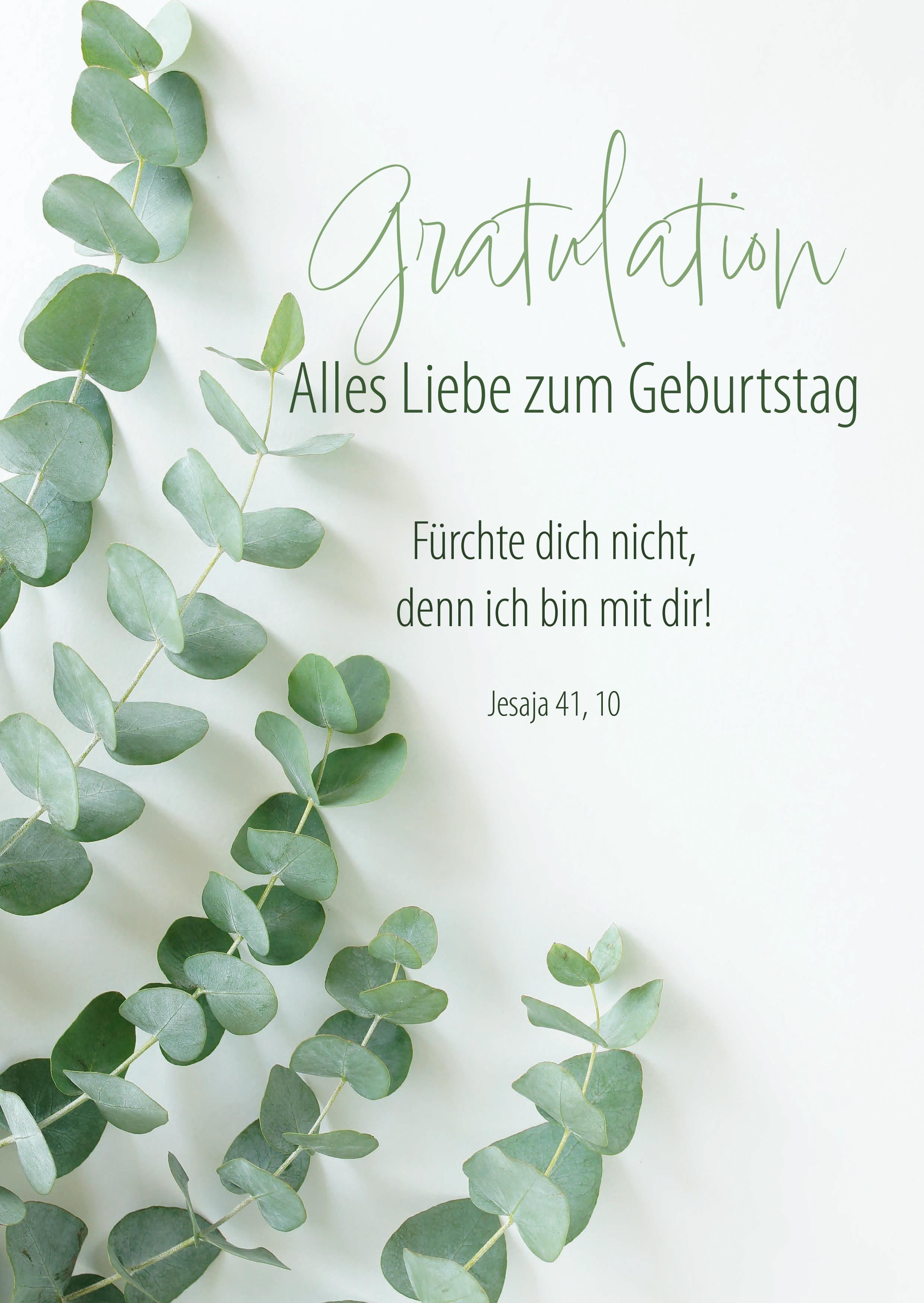 Faltkarte "Gratulation" Alles Liebe zum Geburtstag Jesaja 41,10