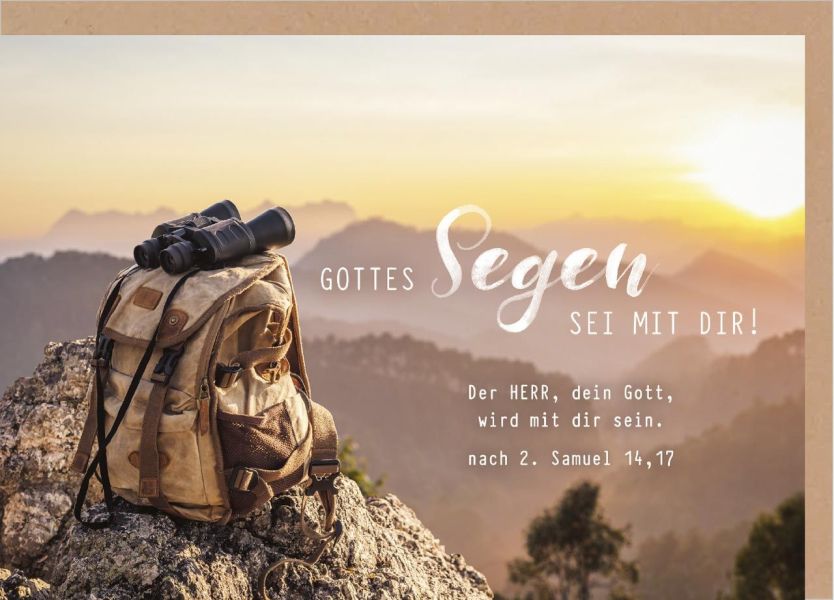 Faltkarte "Gottes Segen sei mit Dir!" - Rucksack