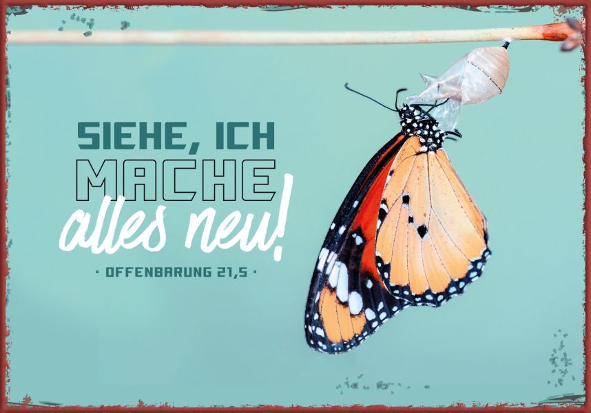 Jahreslosung 2026 - Metallschild klein "Schmetterling"
