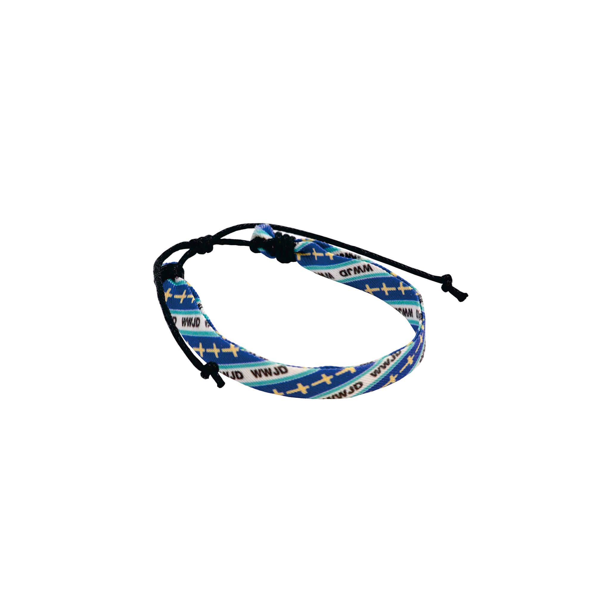 Armband "W.W.J.D." Stoff - blau