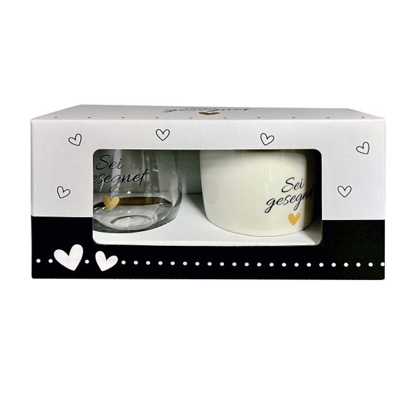Geschenk-Set: Tasse/Glas "Sei gesegnet"