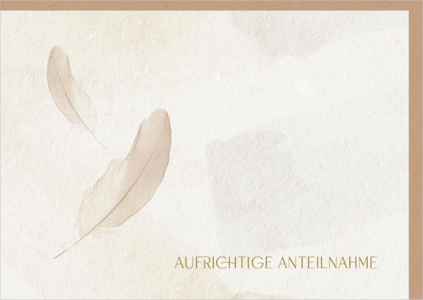 Faltkarte "Aufrichtige Anteilnahme", veredelt