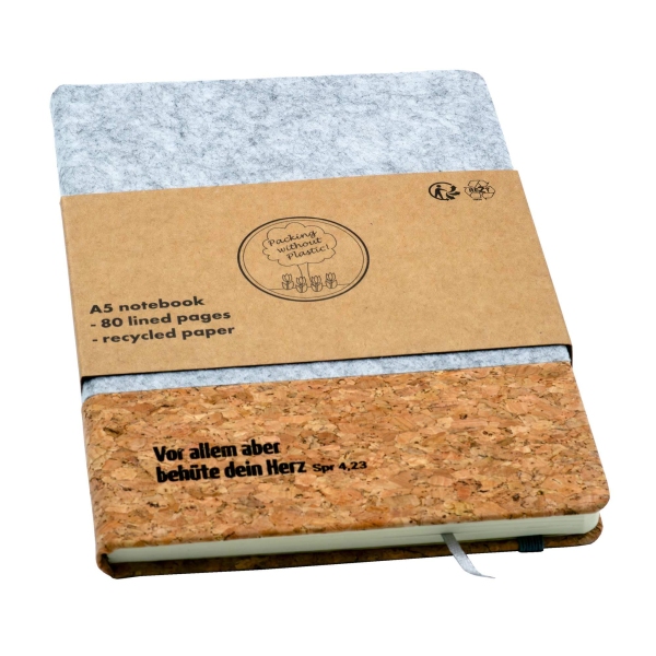 Notizbuch "Kork & Filz Herz" A5