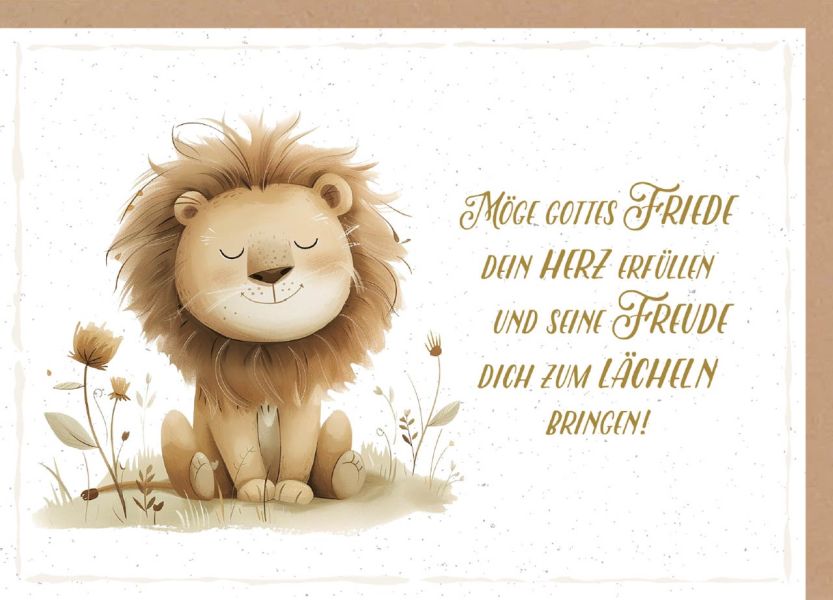 Faltkarte "Möge Gottes Friede" - Löwe