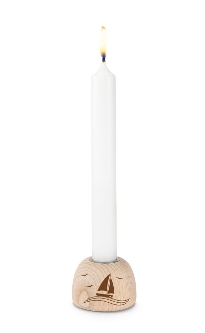 Kerzenständer für Stabkerze - 4 cm/Segelschiff
