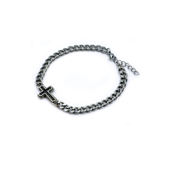 Herrenarmband "Kreuz" - Carbon-Optik