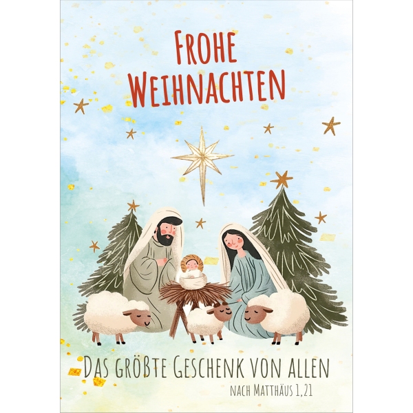 Postkarten: Frohe Weihnachten 4 Stück