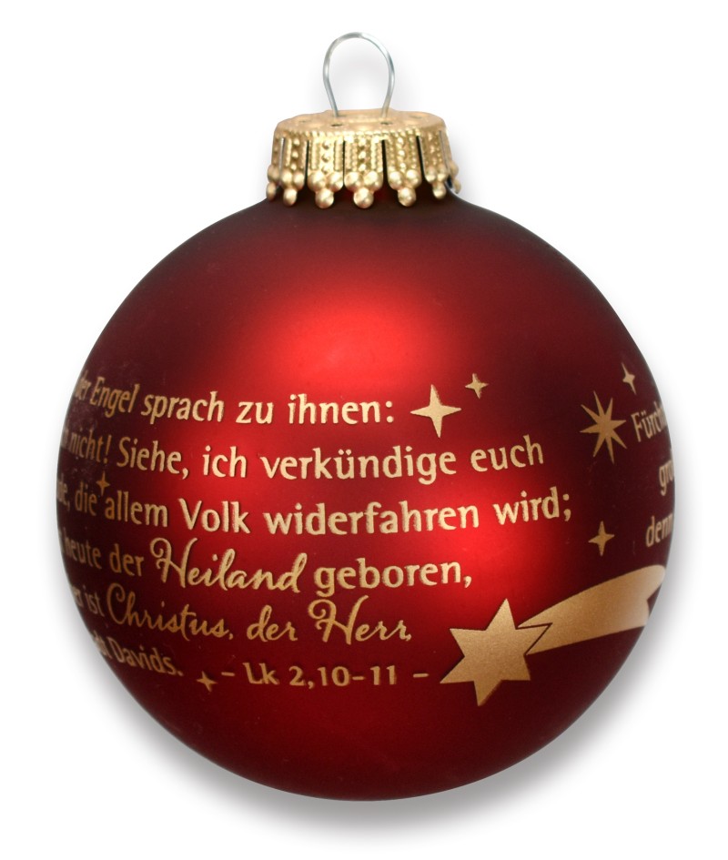 Christbaumkugel "Und der Engel sprach ..."